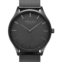Obaku Men Grey Brass Dial & Grey Bracelet Style Straps Analogue Watch V260GXUUMU-image-65