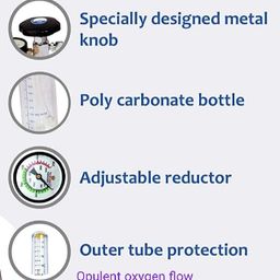 Opulent Oxygen Flow Meter work well on patients those are on bed and require oxygen. It's heavy quality durable for long time use and give perfect feeting over oxygen gas cylinder. image 4