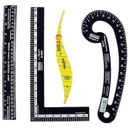 NTGS 4-Piece Tailoring Ruler Set – French Curve, L-Square, Hip Curve & Straight Scale – Pattern Making Tools for Fashion Design, Sewing & Garment Drafting image 1