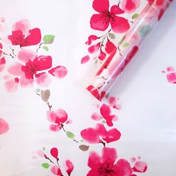 Jaamso Royals White & Pink Printed Window Frosting Film Sticker-29