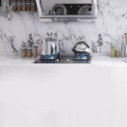 Jaamso Royals White & Black Lining Marbel Design Self Adhesive Kitchen Wallpaper-image-5