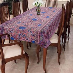 Homerz Pink & Blue Floral Rectangle Table Cover-11