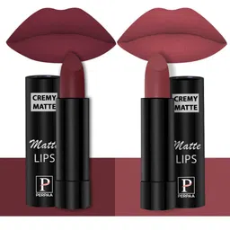 PERPAA Creamy Matte Set Of 2 Long Stay Intense Lipstick - Cherry Maroon 95 - Brick Red 110-image-11