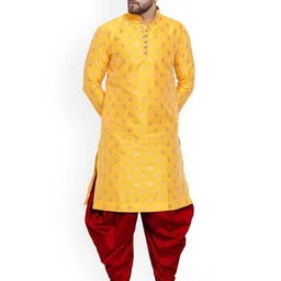 Larwa Ethnic Motifs Woven Design Kurta with Dhoti Pants-image-26