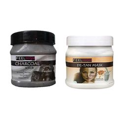 FEELHIGH Combo Of Activated Charcoal Face Scrub & De-Tan Face Mask - 500ml Each-70