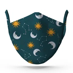 wHAT'S DOwn Unisex Green Galaxy Cotton Reusable Face Mask-19