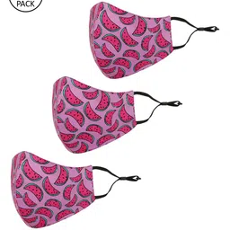 Tossido Kids Pack Of 3 Printed 3-Ply Reusable Pure Cotton Cloth Mask-21