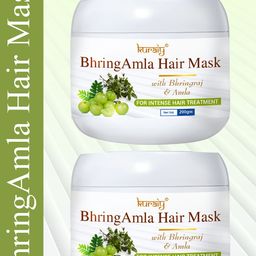 KURAIY Set Of 2 BhringAmla Hair Mask For Intense Hair Treatment - 200g Each-12