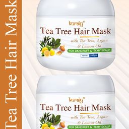 KURAIY Set Of 2 Tea Tree Hair Masks with Argan & Lemon Oil for Dandruff  - 200g each-10