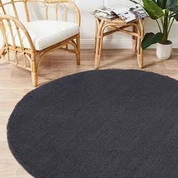 Saral Home Grey Solid PP-Yarn Round Anti-Skid Multi-Use Floor Mat-38