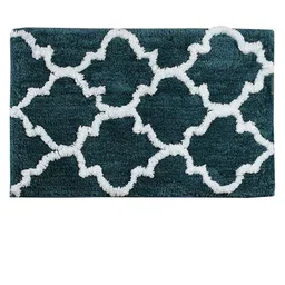 Aura Teal Green Printed 1850 GSM Rectangular Anti Skid Bath Rugs image 3