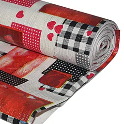 Kuber Industries White & Red Heart Design Printed Shelf Mat image 2