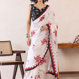 Saree mall Ethnic Motifs Poly Cotton Ready To Wear Saree-image-92