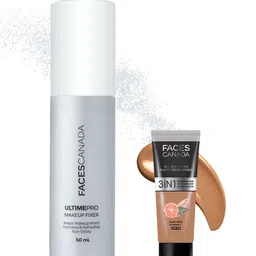 FACES CANADA Set of Ultimate Pro Makeup Fixer 50ml & All Day Hydra Matte Foundation 15ml-43