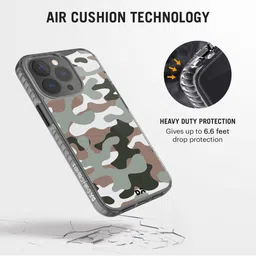 DailyObjects White & Grey Camouflage Army Stride 2.0 iPhone 13 Pro Max Back Case image 3