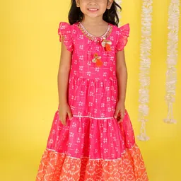 LIL DRAMA Pink Floral Ethnic Maxi Dress-image-97