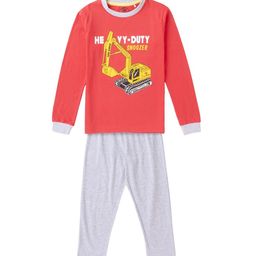 Cub McPaws Boys Red & Grey Printed Night suit-picture-2