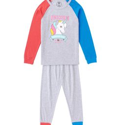 Cub McPaws Girls Grey & Red Unicorn Printed Night suit-image-86