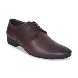 Ajanta Men Brown Solid Formal Derbys-image-17