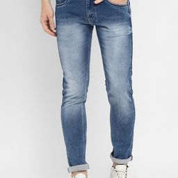 Routeen Men Blue Slim Fit Heavy Fade Stretchable Jeans-image-24