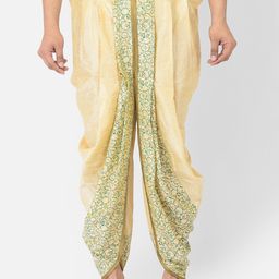 DEYANN Men Cream-Coloured & Green Printed Dhoti Pant-picture-16