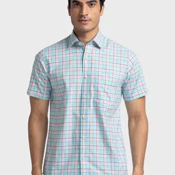 ColorPlus Tailored Fit Checked Pure Cotton Casual Shirt-image-96