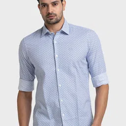 ColorPlus Micro Ditsy Printed Tailored Fit Pure Cotton Shirt-picture-14