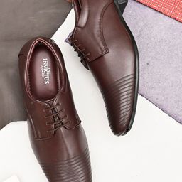 INVICTUS Men Brown Solid Lace-Up Derby Formal Shoes-image-45