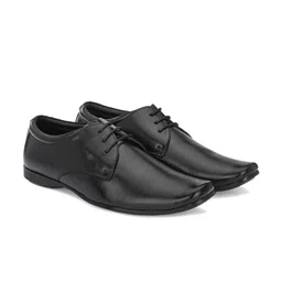 Egoss Men Round Toe Leather Formal Derbys Shoes-image-86