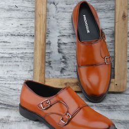 Provogue Men Leather Formal Monk Shoes-picture-7