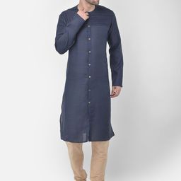 TABARD Men Blue Pure Cotton Kurta with Churidar-image-105