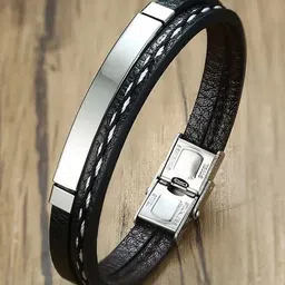Fashion Frill Men Silver-Plated Multistrand Bracelet-55