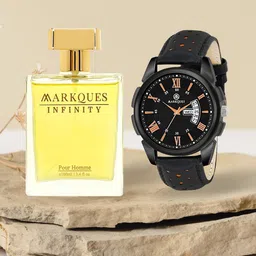 MARKQUES Men Luxury Infinity Pour Homme Eau De Parfum With Watch - 100ml-image-9