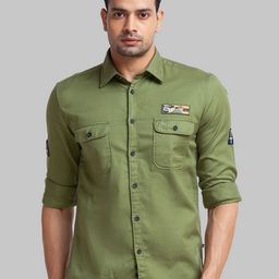Parx Men Green Slim Fit Casual Shirt-image-56