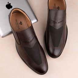 INVICTUS Men Textured Formal Slip-On Shoes-image-100