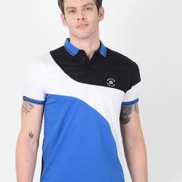 berry blues Colourblocked Short Sleeves Cotton T-shirt-image-30