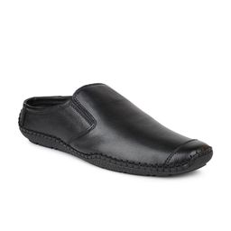 PRIVO by Inc.5 Men Black Leather Mules-image-52