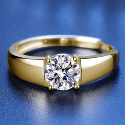 MYKI Men Gold-Plated CZ-Studded Stainless Steel Finger Ring-image-64