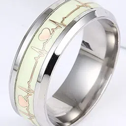 KRYSTALZ Men Stainless Steel Silver-Plated Radium Finger Ring-52