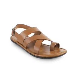 Mochi Men Tan Brown Leather Comfort Sandals-picture-25