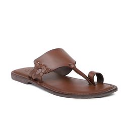 PRIVO by Inc.5 Men Brown One Toe Flats-image-10