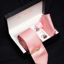 MUTAQINOTI Men Silk Necktie Accessory Gift Set-image-43