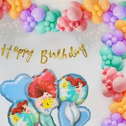 Special You 78-Pcs Pink, Peach-Colored & Purple Foil Balloons Birthday Decors-24