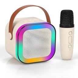 mousiki Wireless Mic Advance Handheld Wireless Singing Mike Multi-Function Bluetooth Karaoke Mic with Microphone Speaker for All Smart Phone - (Multicolor) (New RG) image 1