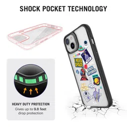 DailyObjects Transparent & Red Space Cadet iPhone 13 Mini Mobile Accessories image 3