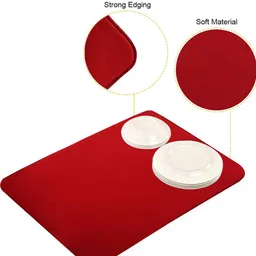 Kuber Industries Red 2 Pieces Reversible Mat Self Drying Microfiber Table Placemats image 3