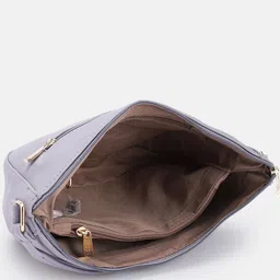 Baggit Solid PU Structured Hobo Bag with Flap Applique & Minimal Studded Detail image 5