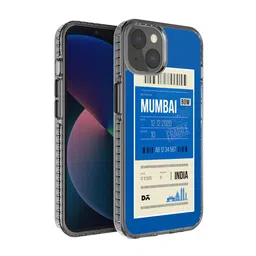 DailyObjects Blue & White Mumbai City Tag Printed iPhone 13 Mini Back Case-43