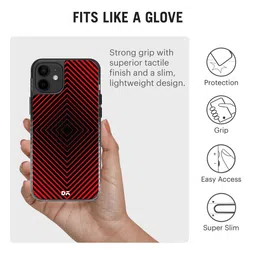 DailyObjects Red & Black Rhombus Printed iPhone 12 Mini Back Case image 4