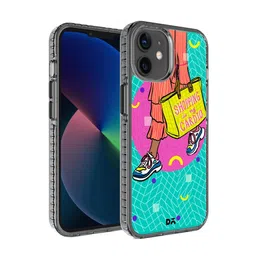 DailyObjects Teal Blue & Pink Shopping Cardio Printed iPhone 12 Mini Back Case-1